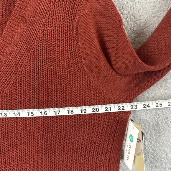 RD Style Plus Size Women’s V-Neck Sweater Rust Brown Size XXL NWT Fall Winter - Picture 3 of 7